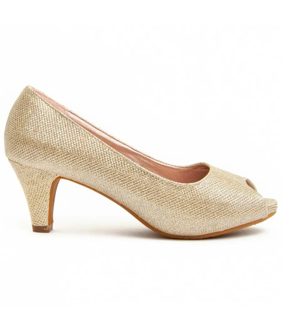 Zapato De Tacón Para Mujer.  Montevita  Unne72  92384 Dorado