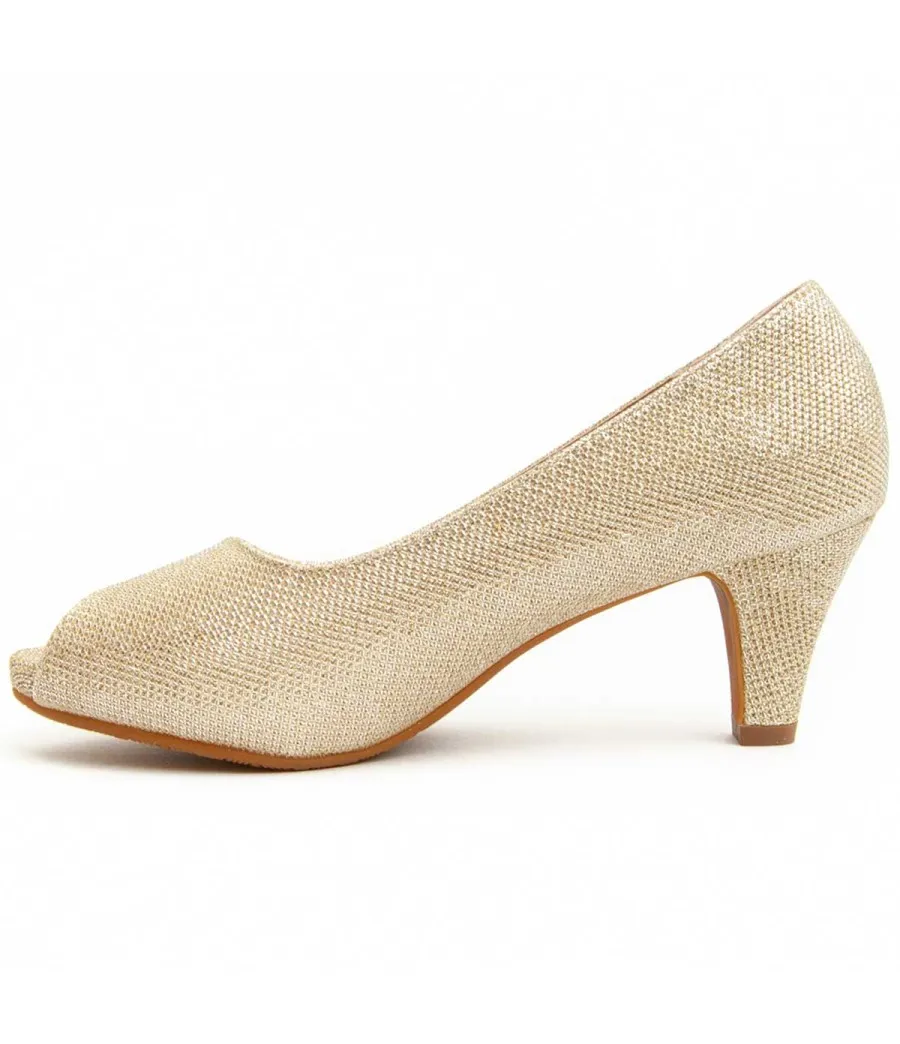 Zapato De Tacón Para Mujer.  Montevita  Unne72  92384 Dorado