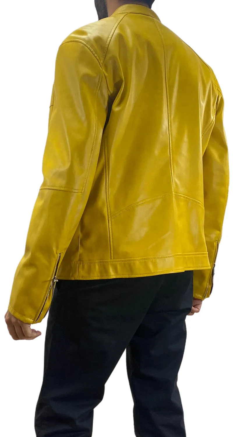 ZARA Chaqueta Amarilla Ecocuero