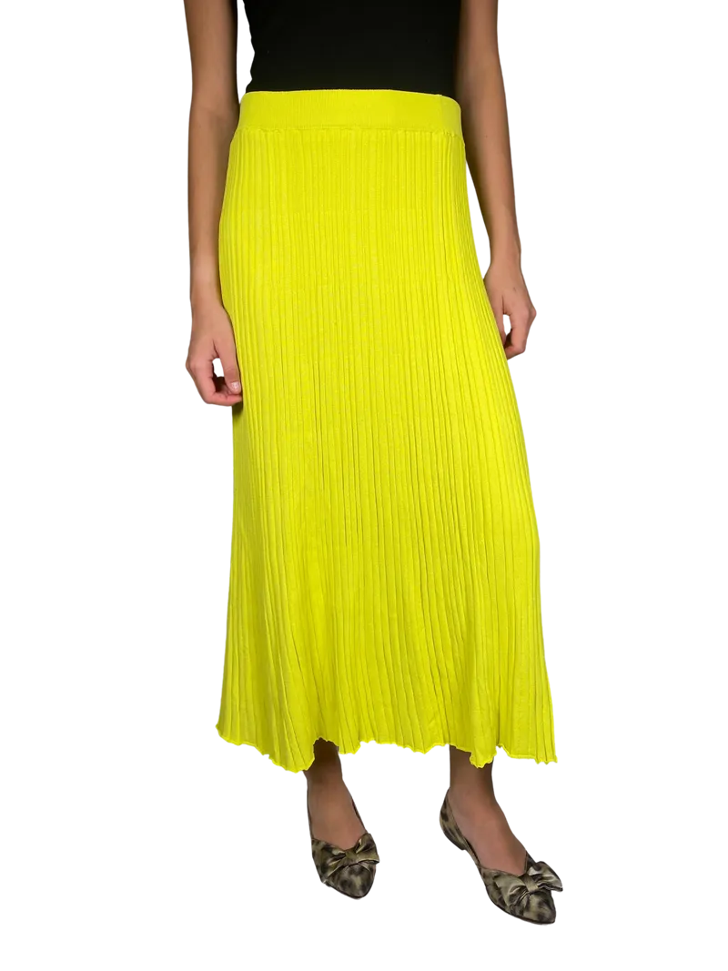 ZARA Falda Maxi Rib Amarilla